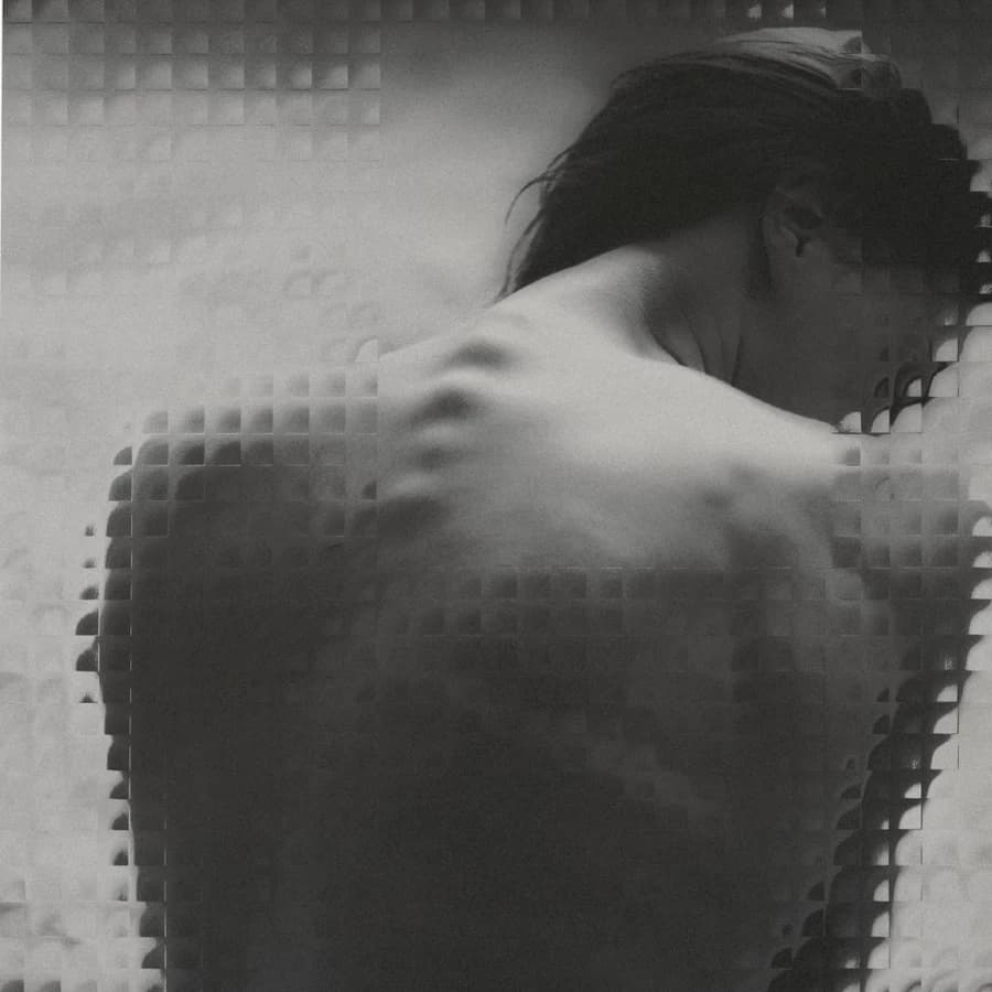 Sleeve artwork - a figure displaced through a square grid