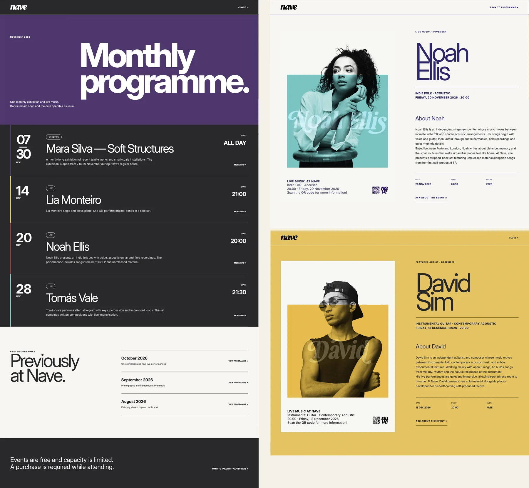 The monthly programme and the two artist pages, whole