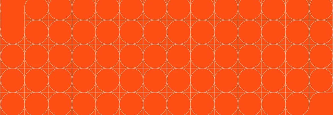 A spread printed as a flat orange field over the construction grid