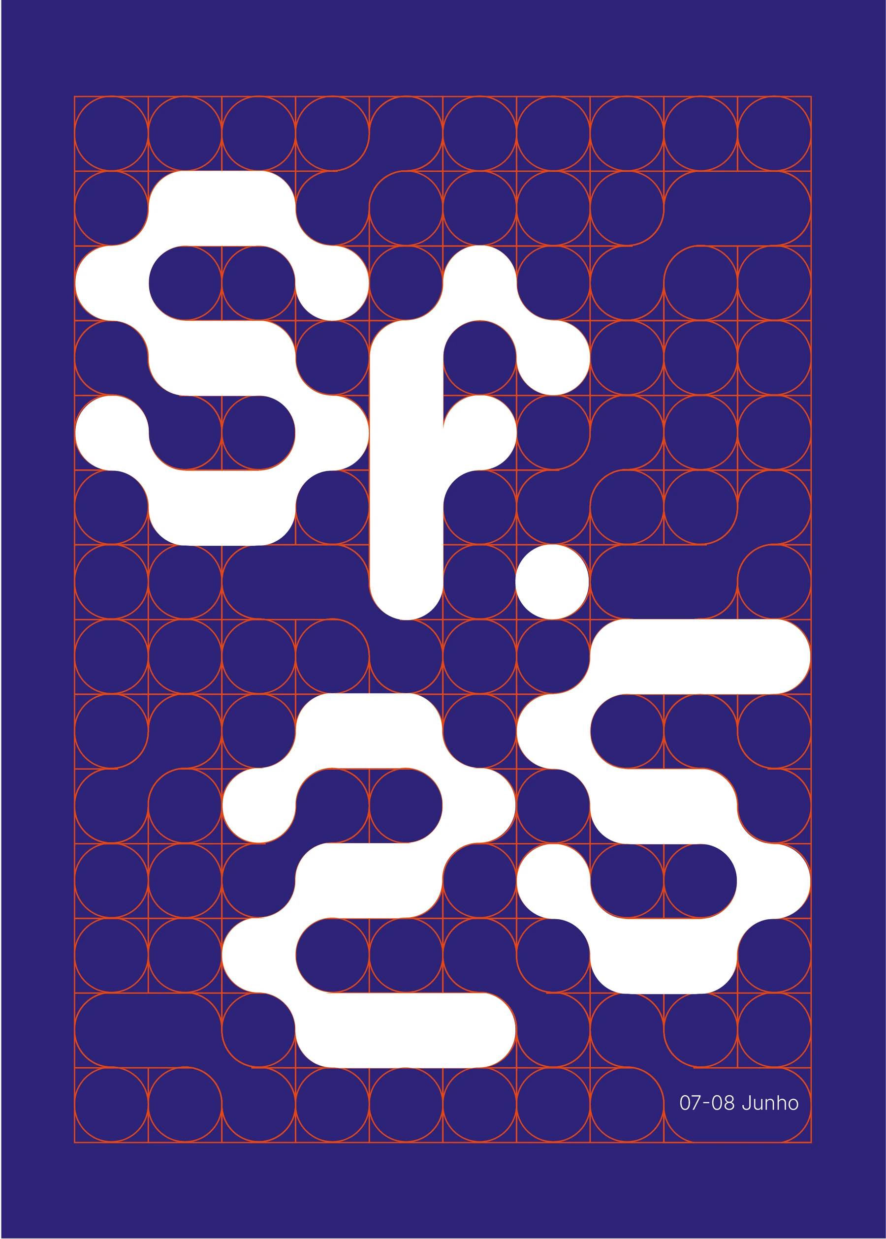 The SF.25 poster - the logotype drawn on its own dot grid
